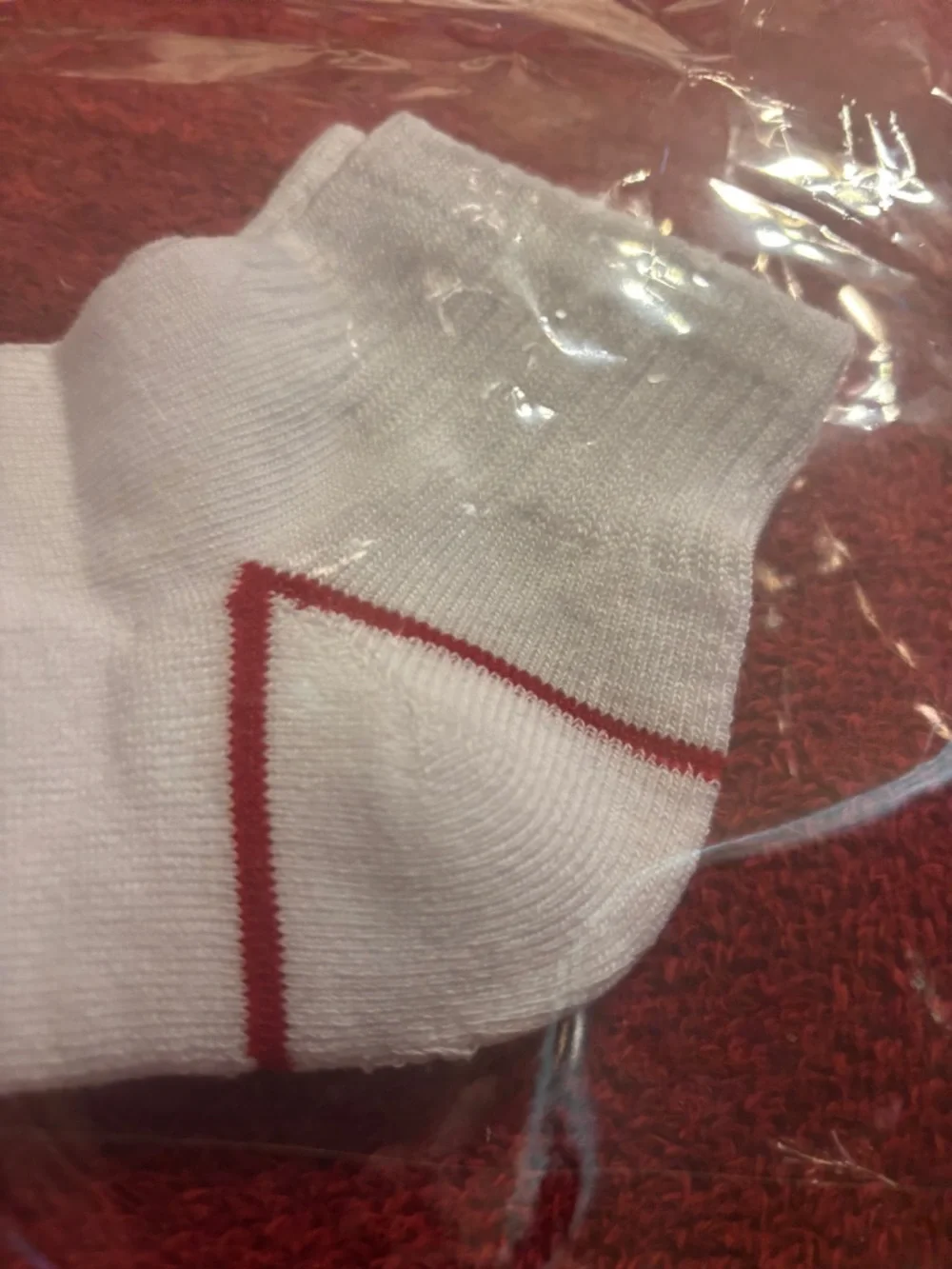 True Religion Men’s White Ankle Socks with Red Accents - Men. Size 8-12 New